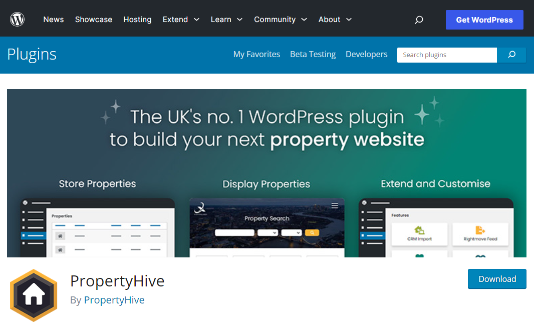 Property Hive on the WordPress plugin repository