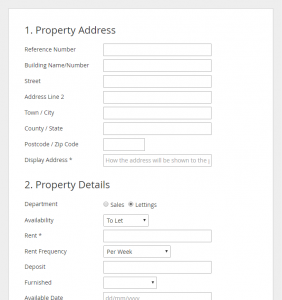 Front End Property Submission Form