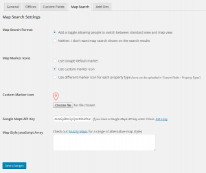 Map Search Add On Settings