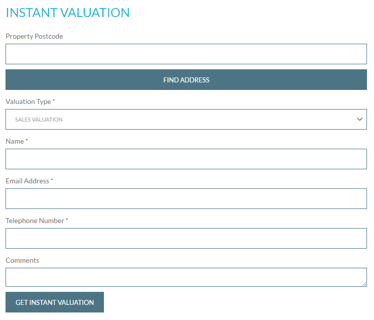 ValPal Instant Valuation Form