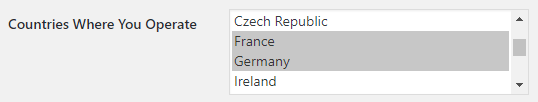 Property hive International Country Settings