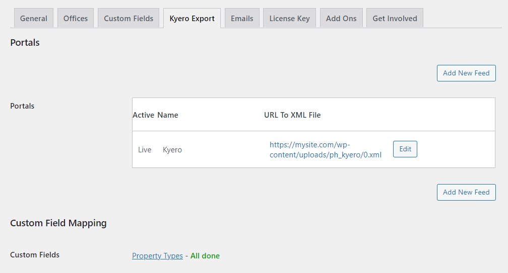 WordPress Kyero Portals List