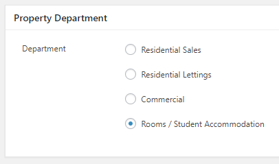 Rooms / Student Accommodation Department