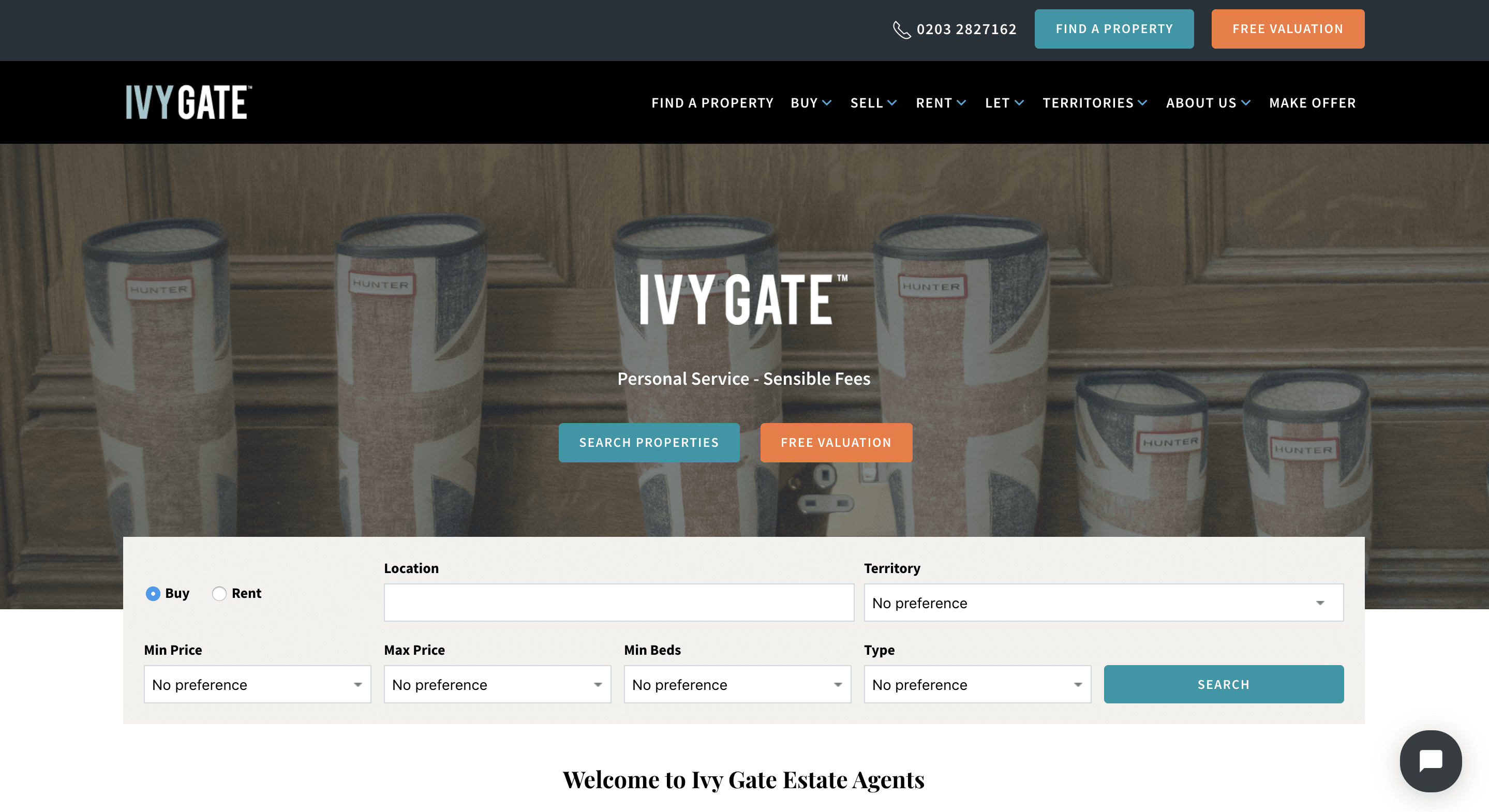 IvyGate estate agency website image