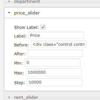 Template Assistant Search Form Price Slider