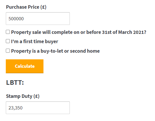 Stamp Duty Calculator Now Supports Scotland LBTT Rates Property