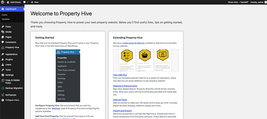 Using TasteWP To Test Property Hive