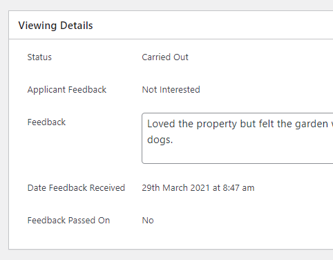 Viewing Feedback Received Date