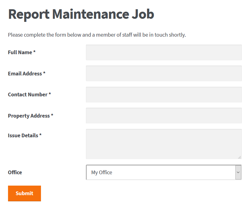 Report maintenance issue form