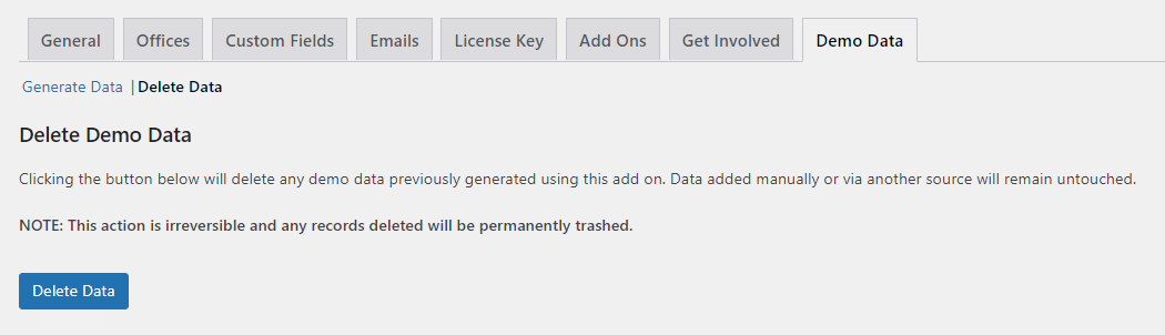 Delete Demo Data