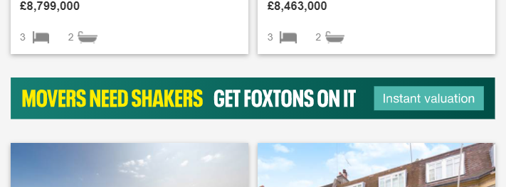 Foxtons Search Results Promo Example