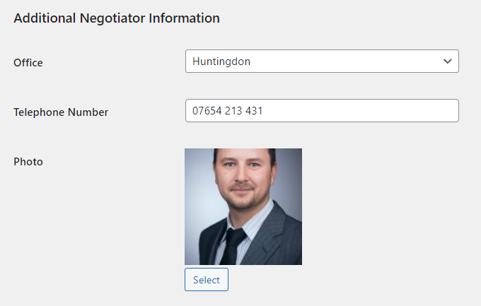 Record Additional Negotiator Information on WordPress User Profile