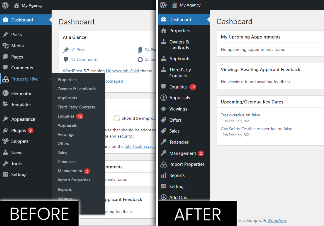 Property Hive CRM Only Mode Comparison