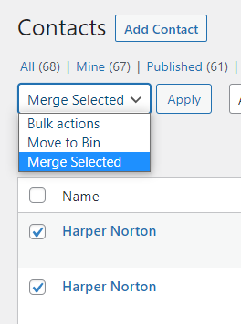Merge Duplicate Contacts