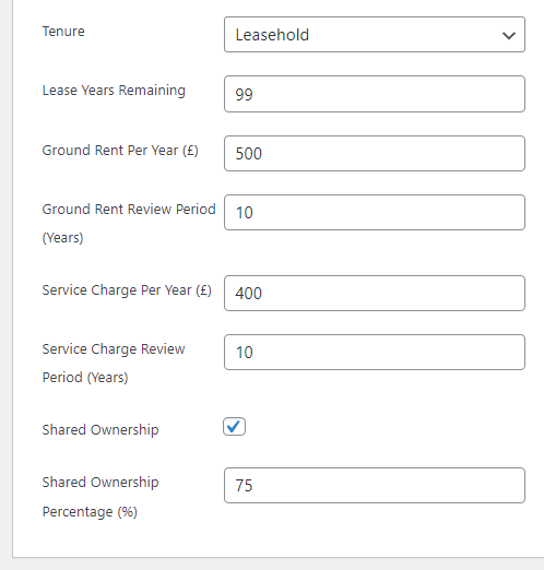 Leasehold Material Information