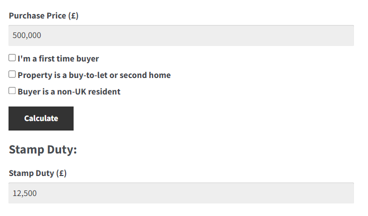 Stamp Duty Calculator