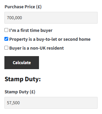 Stamp Duty Calculator with October 2024 rates