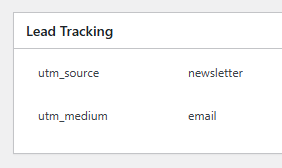 Shows meta box displaying lead tracking details on a property enquiry in Property Hive.