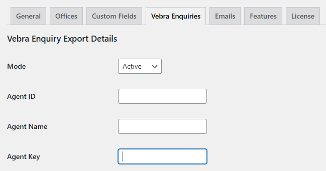 Vebra Alto enquiry export settings